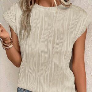 Women's round neck short sleeve solid color T-shirt